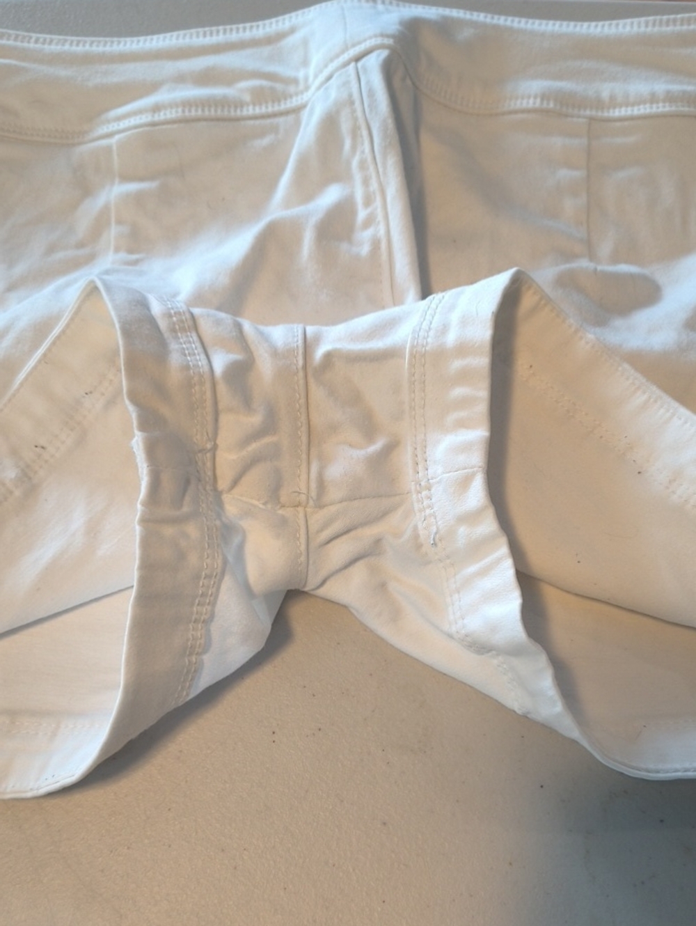 Express High Waist Cream Button Shorts - Picture 3 of 14